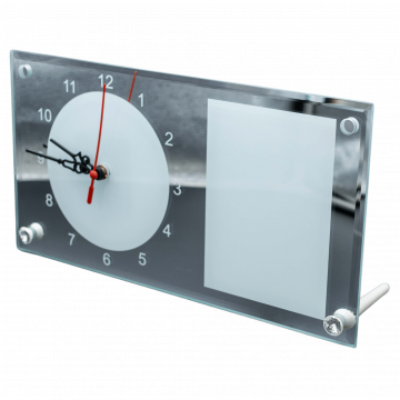 Rectangular Mirror Photo Frame with Clock